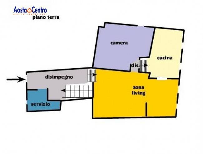 Foto 19 - Trilocale Via Challand
 
26, Aosta - planimetria 1