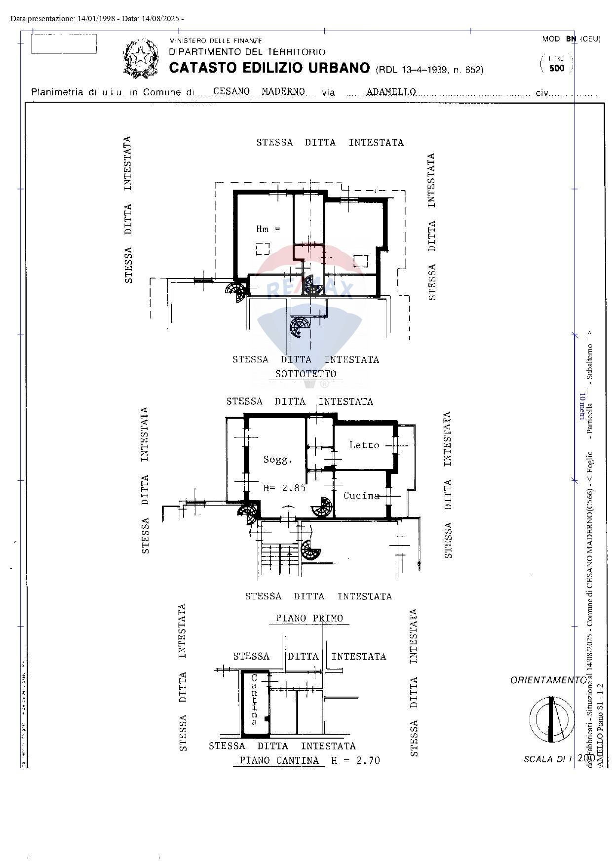 Pianta 2D - Trilocale Via Adamello
 
65, Cesano Maderno - planimetria 1