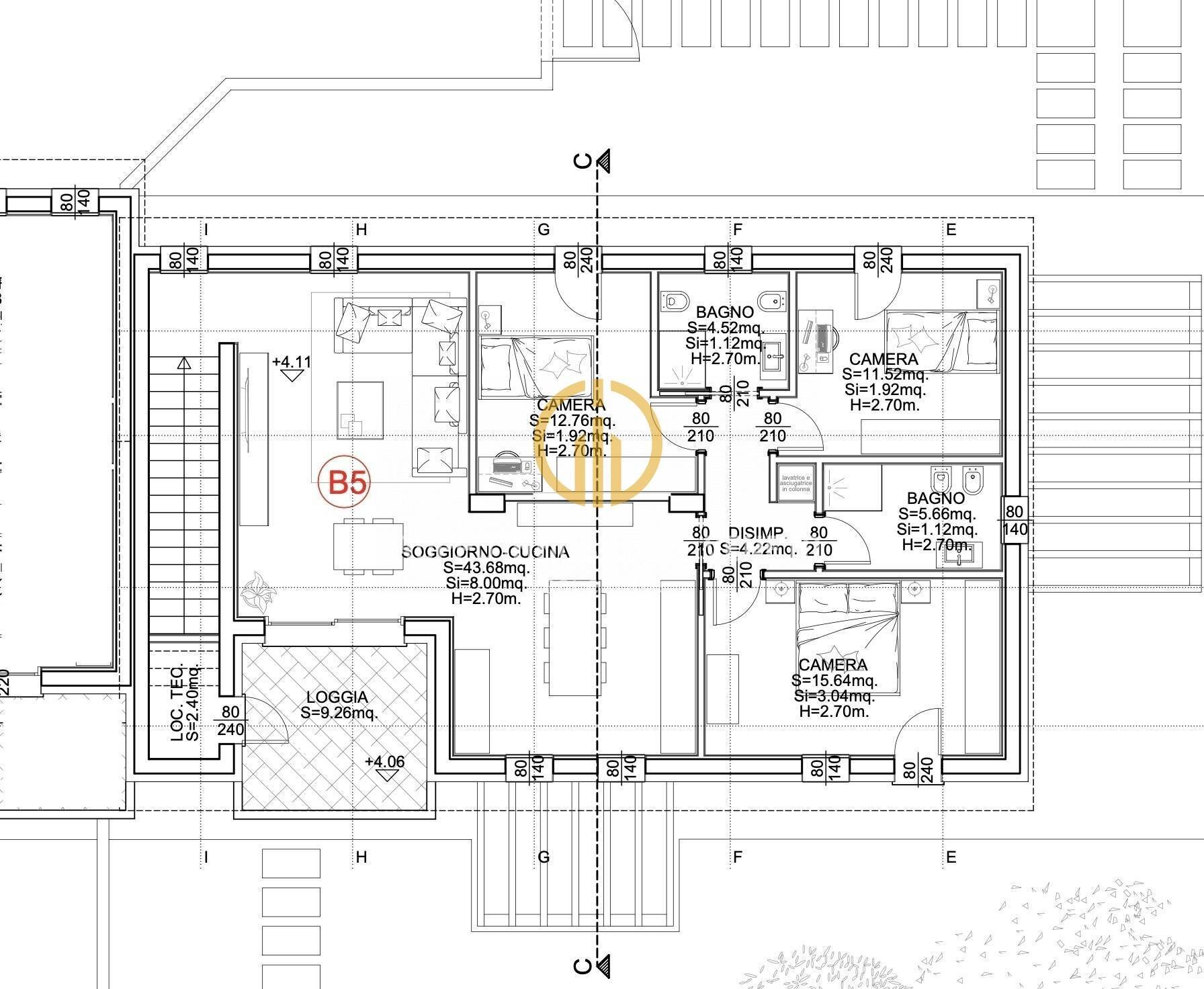 Foto 5 - Quadrilocale Via Palazzina, Nervesa della Battaglia - planimetria 1