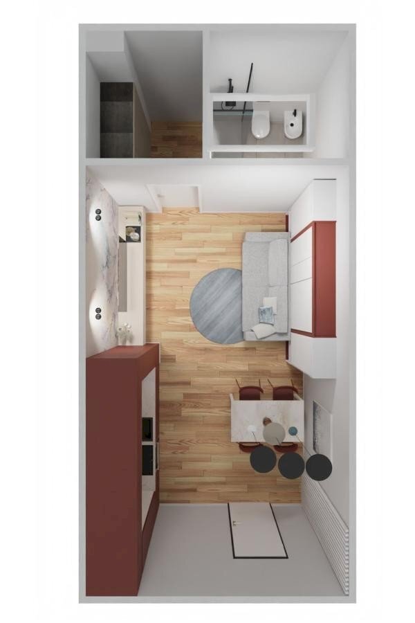 One-room apartment via Nicomede Bianchi, 28, Torino - floor plans 1