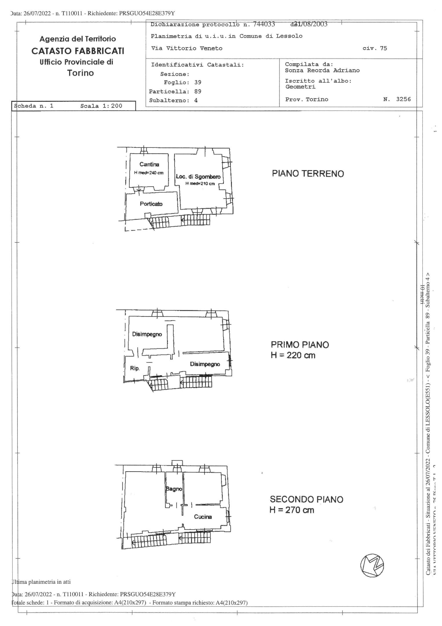 Casa indipendente Lessolo - planimetria 1
