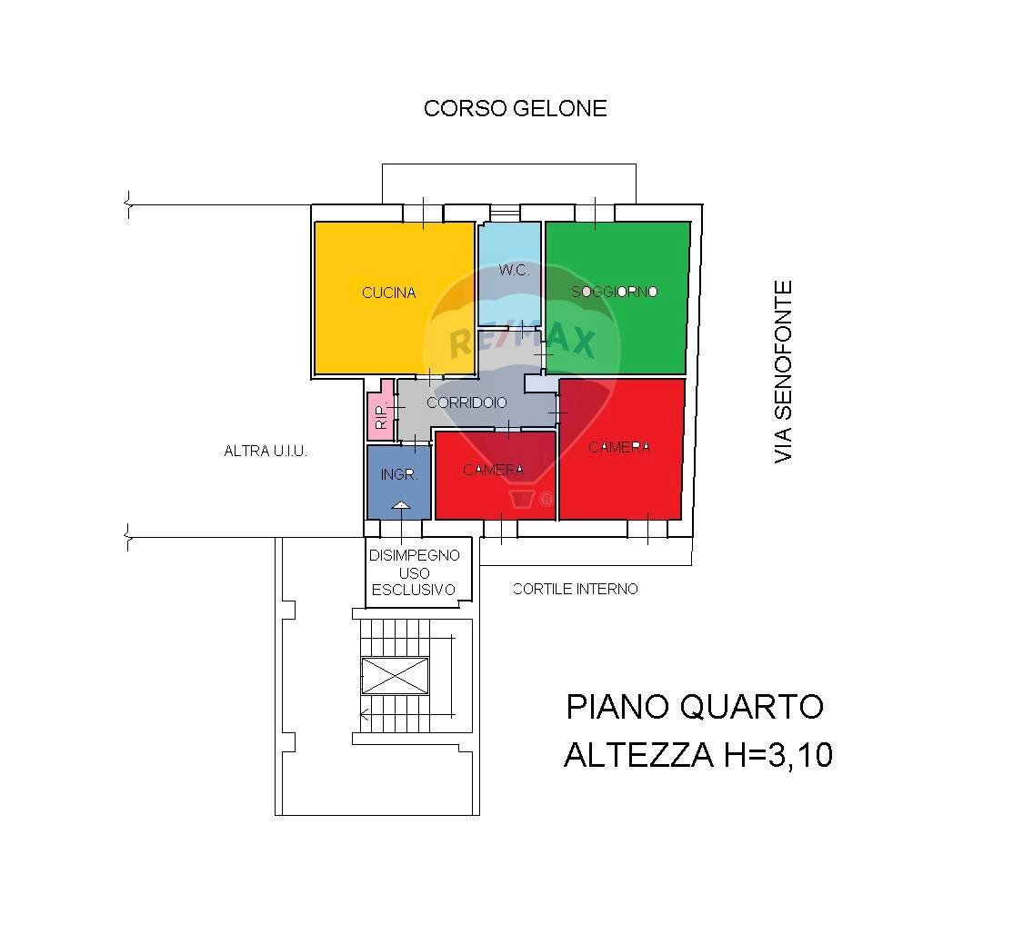 Pianta 2D - Quadrilocale Siracusa - planimetria 1