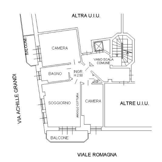 Planimetria - Three-room apartment Via Achille Grandi
 
39, Cinisello Balsamo - floor plans 1