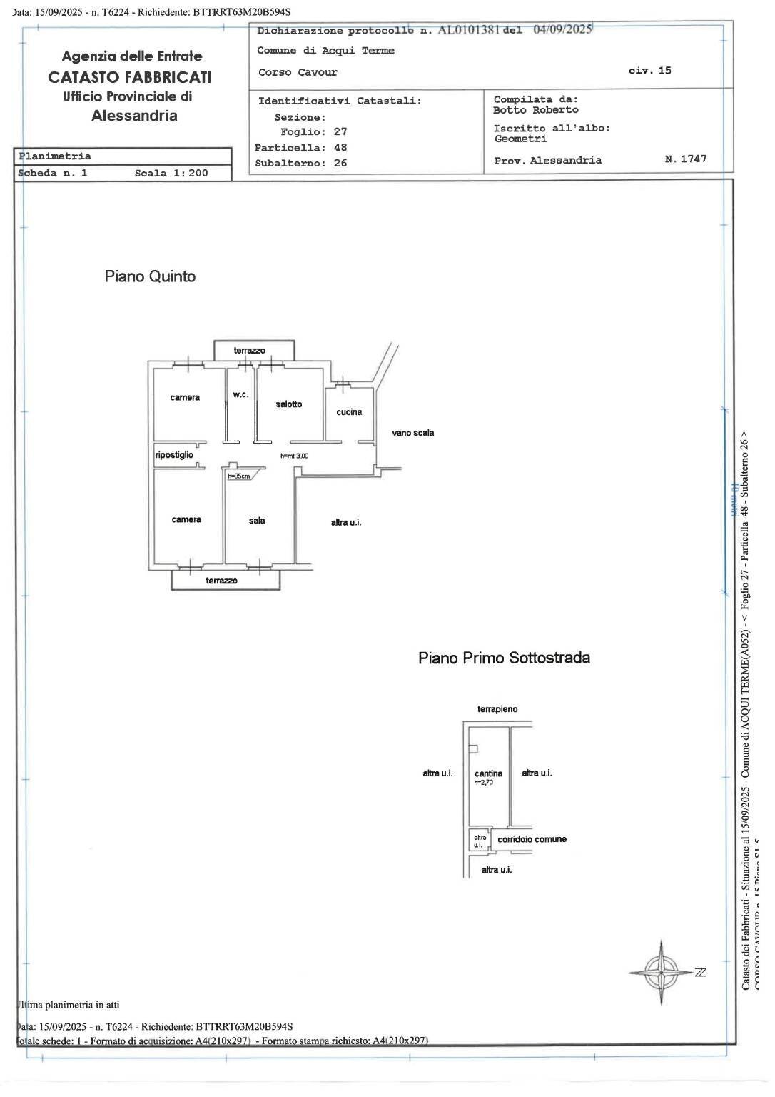 Apartment corso Camillo Benso di Cavour, 71, Acqui Terme - floor plans 1