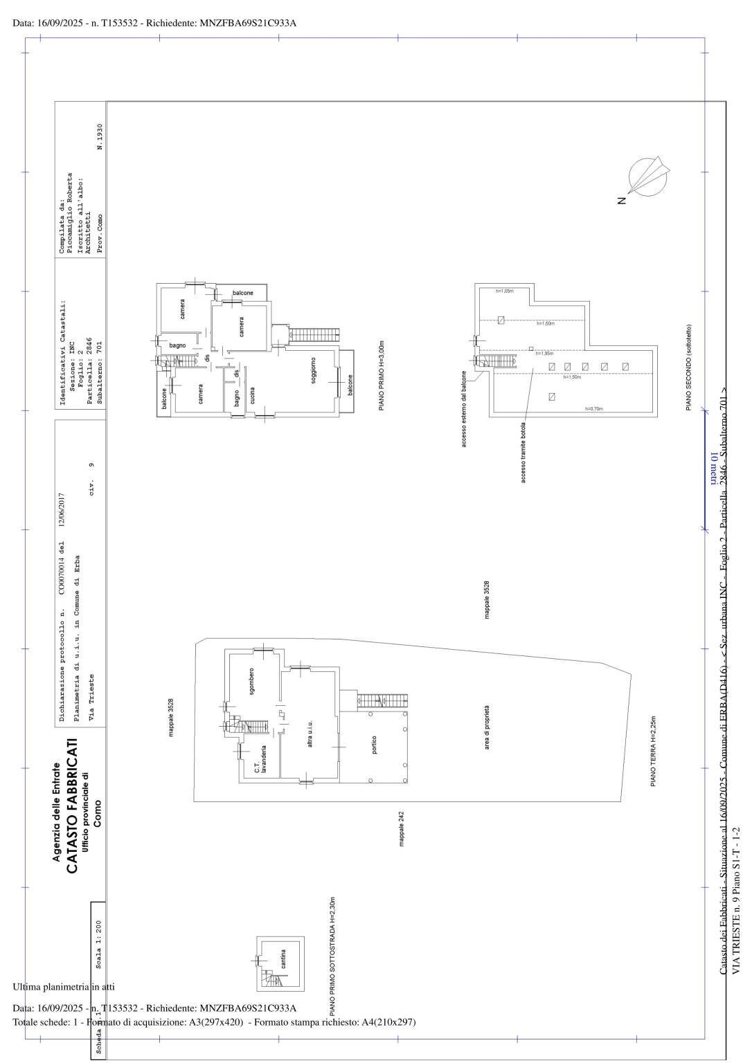 Apartment via Trieste, 9, Erba - floor plans 1