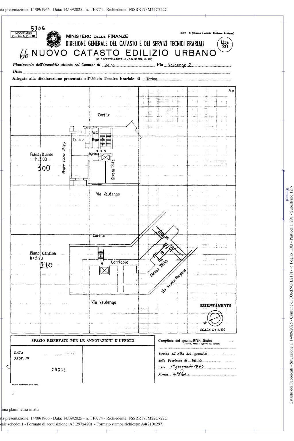 Trilocale via Valdengo, 2, Torino - planimetria 1
