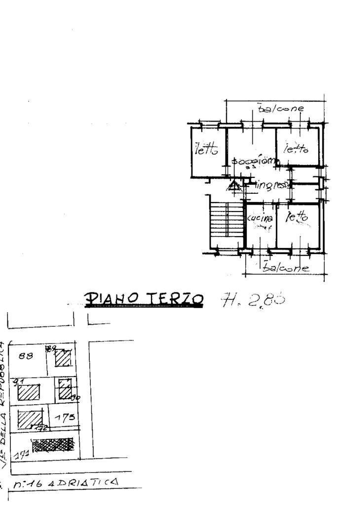 Four-room apartment Via della Repubblica, Misano Adriatico - floor plans 1