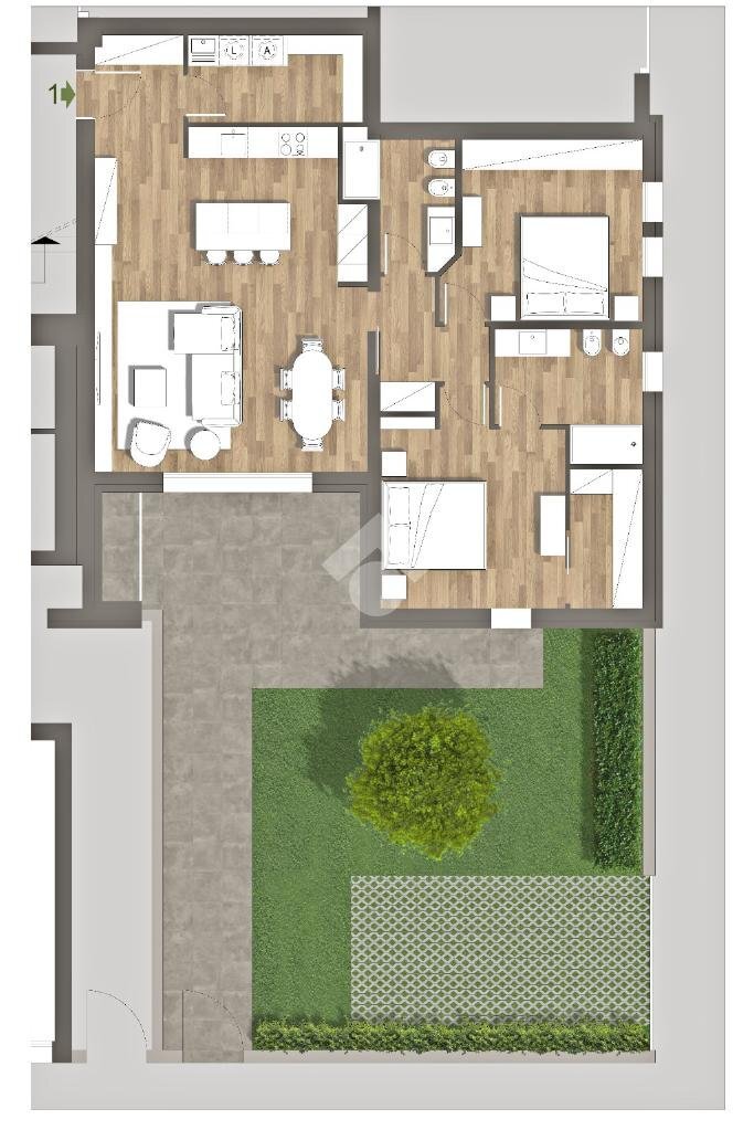 Trilocale Via Papa Giovanni XXIII, Sorbolo Mezzani - planimetria 1