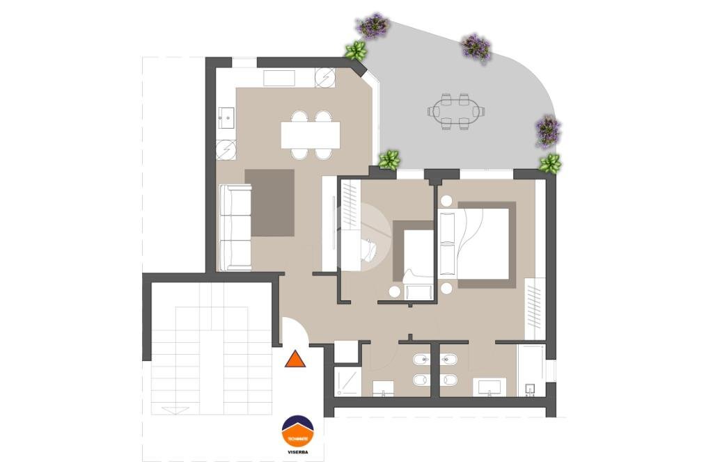 Trilocale Via Giuliano Dati, Rimini - planimetria 1