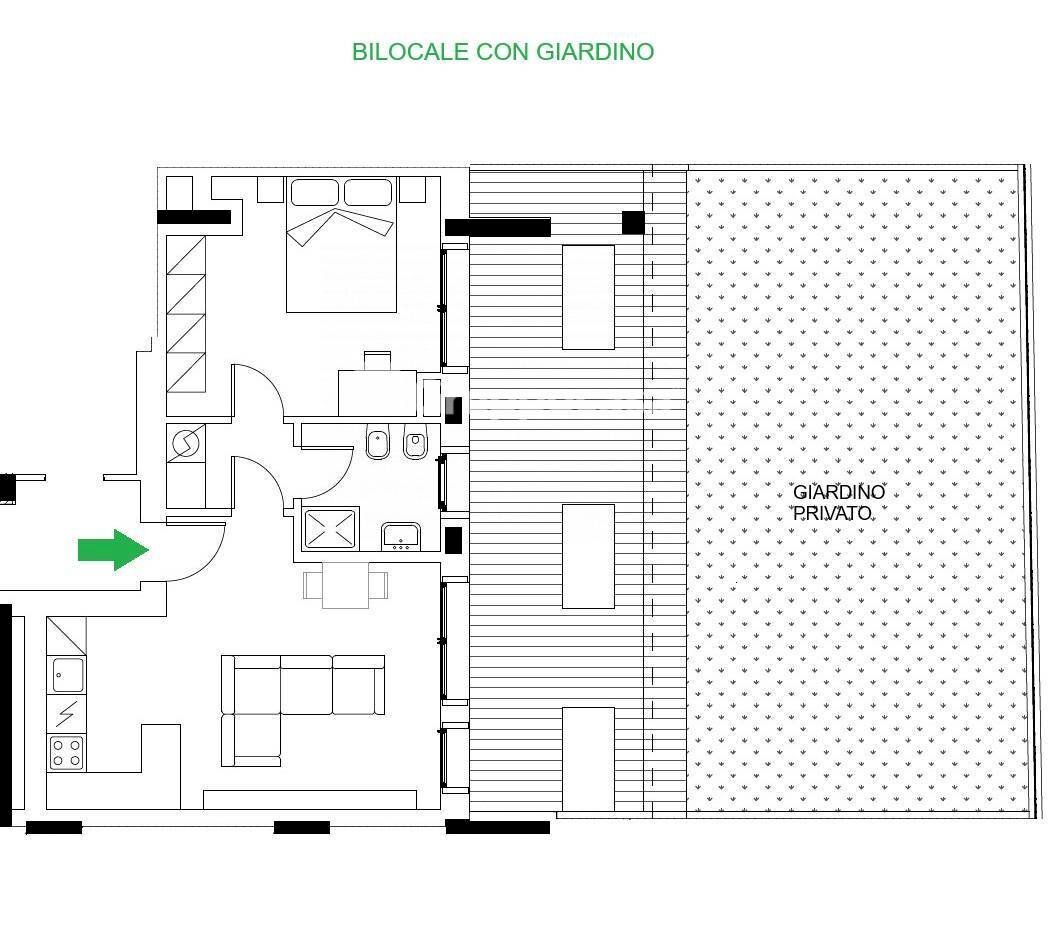 Foto 49 - Bilocale Via Damiano Chiesa, Marcallo con Casone - planimetria 1