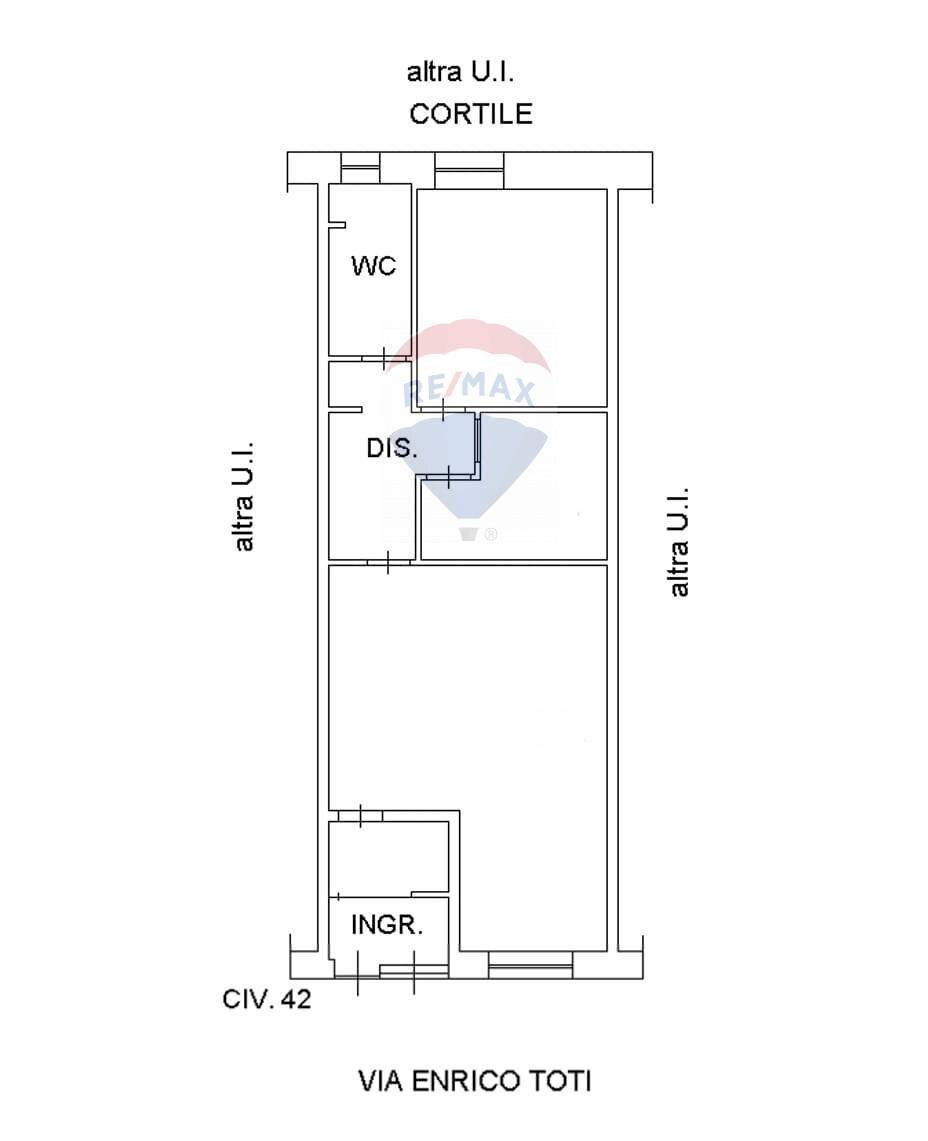 Pianta 2D - Two-room apartment Via Enrico Toti
 
42, Manfredonia - floor plans 1