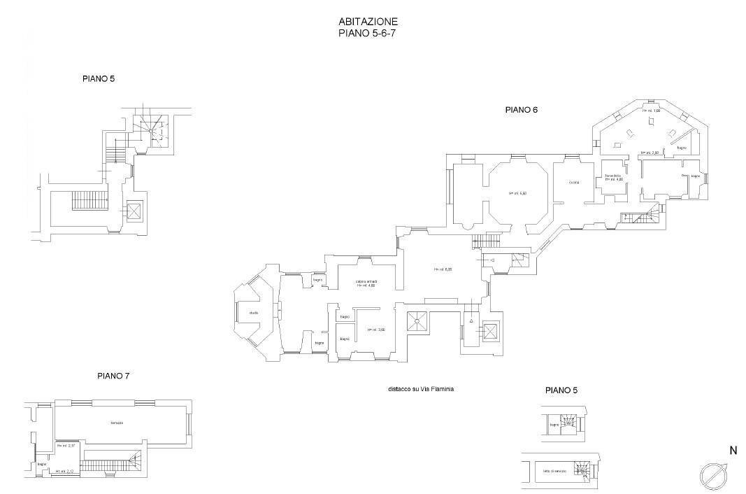 Foto 37 - Office Via Flaminia
 
491, Roma - floor plans 1