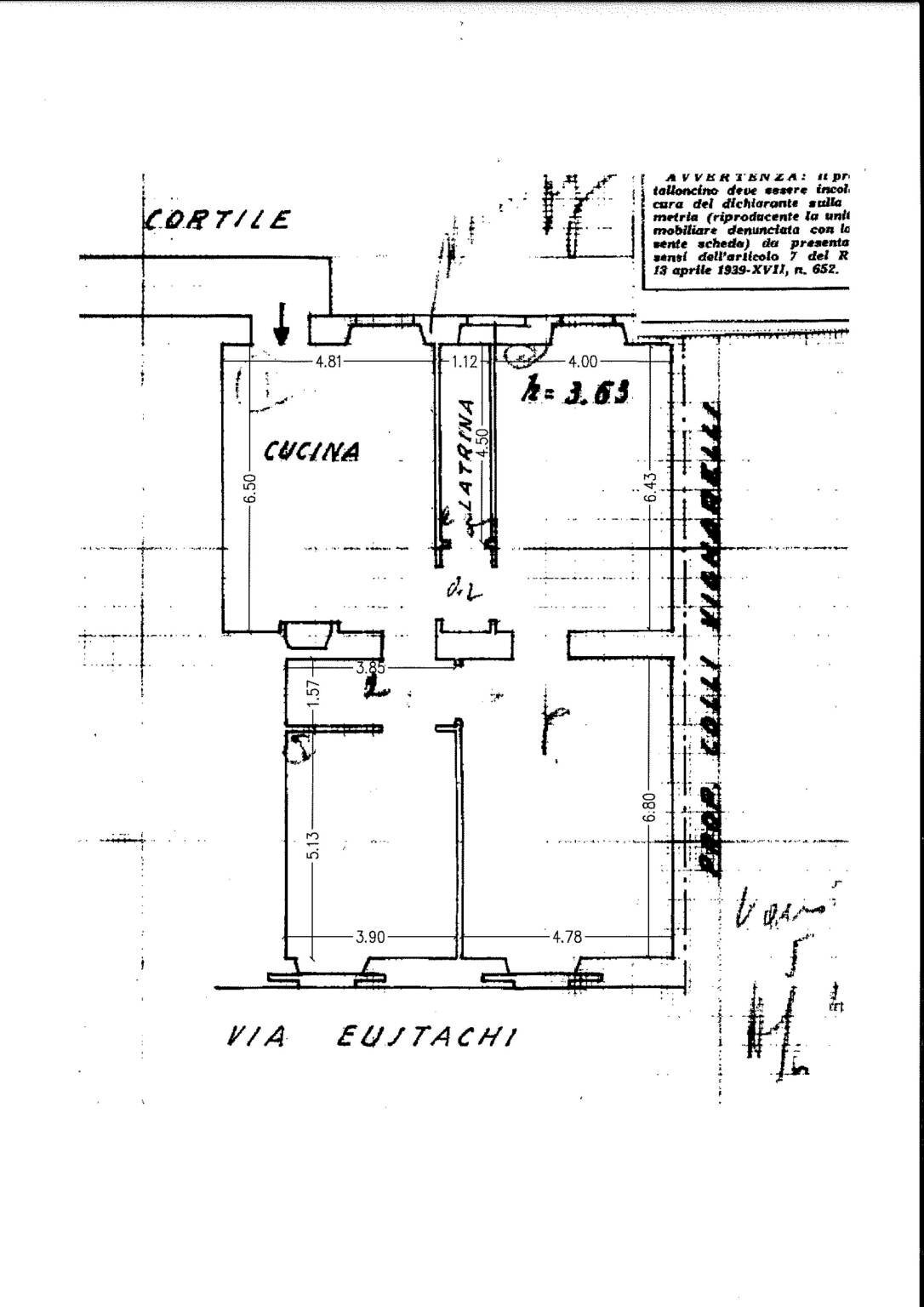 Quadrilocale via Bartolomeo Eustachi, 29, Milano - planimetria 1