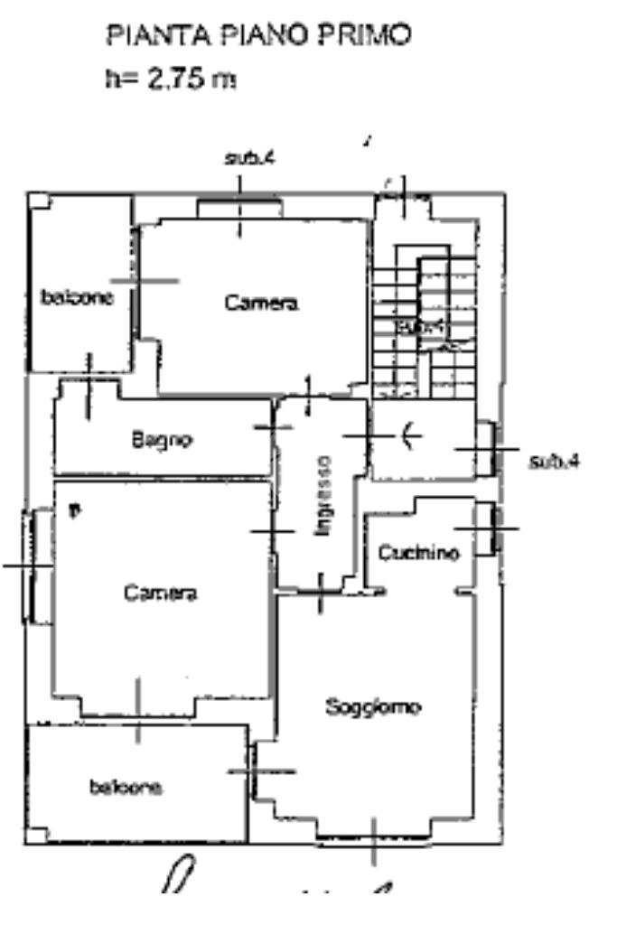 Trilocale Via sereno boero, Coazze - planimetria 1