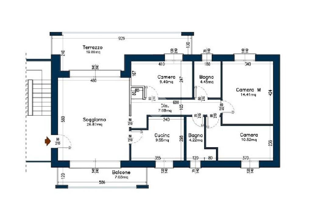 Quadrilocale Via Trieste, Cesate - planimetria 1