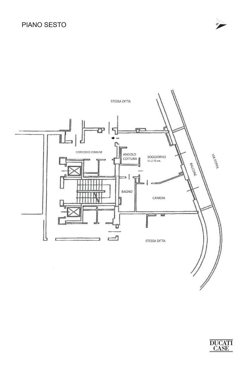 Two-room apartment via Trezzo d'Adda, 9, Milano - floor plans 1