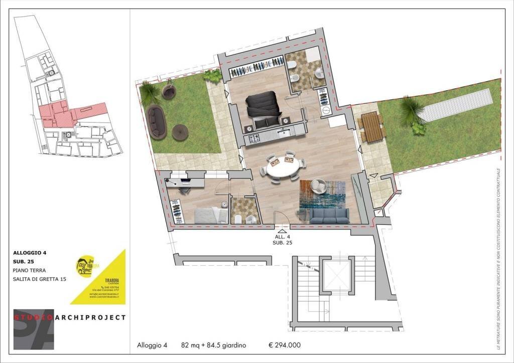 Planimetria - Three-room apartment salita di Gretta, 15, Trieste - photo 3