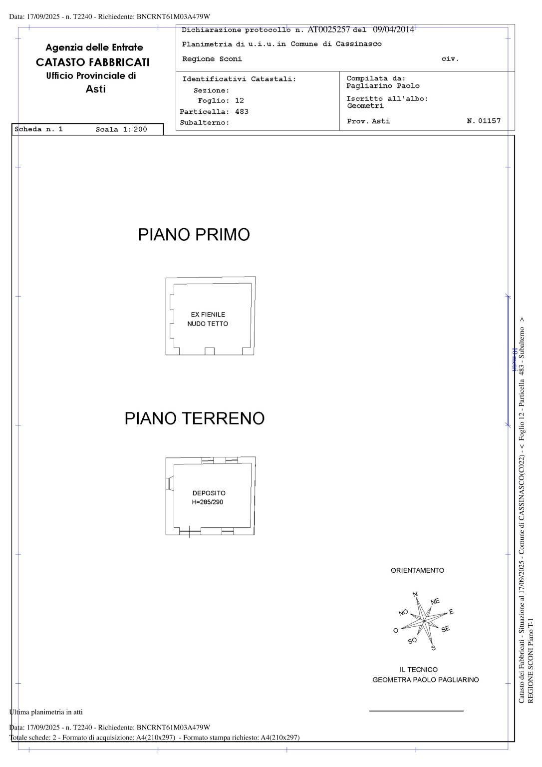 Rustico Regione Sconi, Cassinasco - planimetria 1