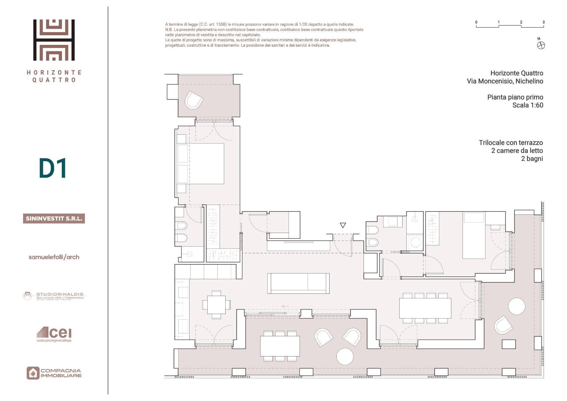 Foto 11 - Appartamento VIA MONCENISIO, Nichelino - planimetria 1