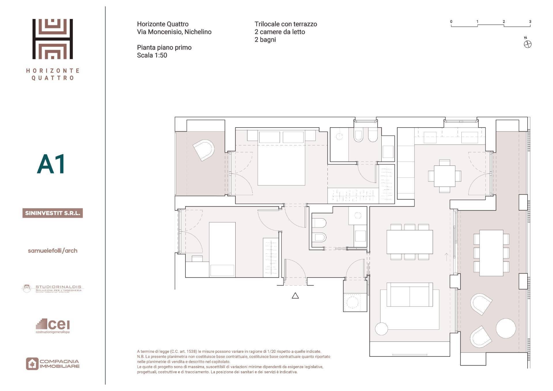 Foto 11 - Three-room apartment VIA MONCENISIO, Nichelino - floor plans 1