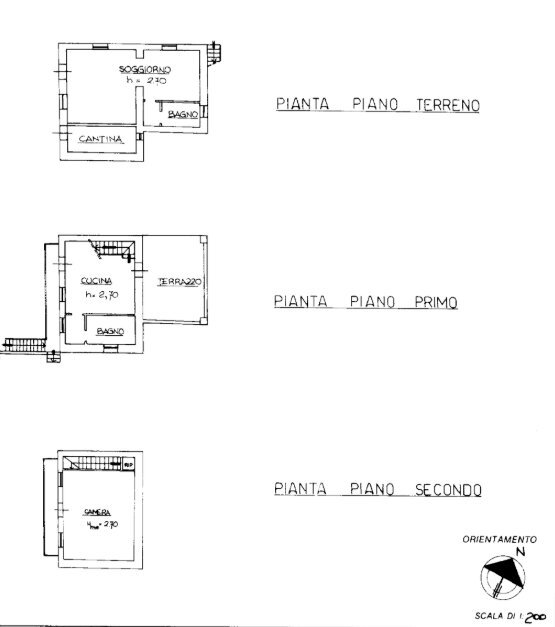 Baita Via Montebracco, 27, Barge - floor plans 1