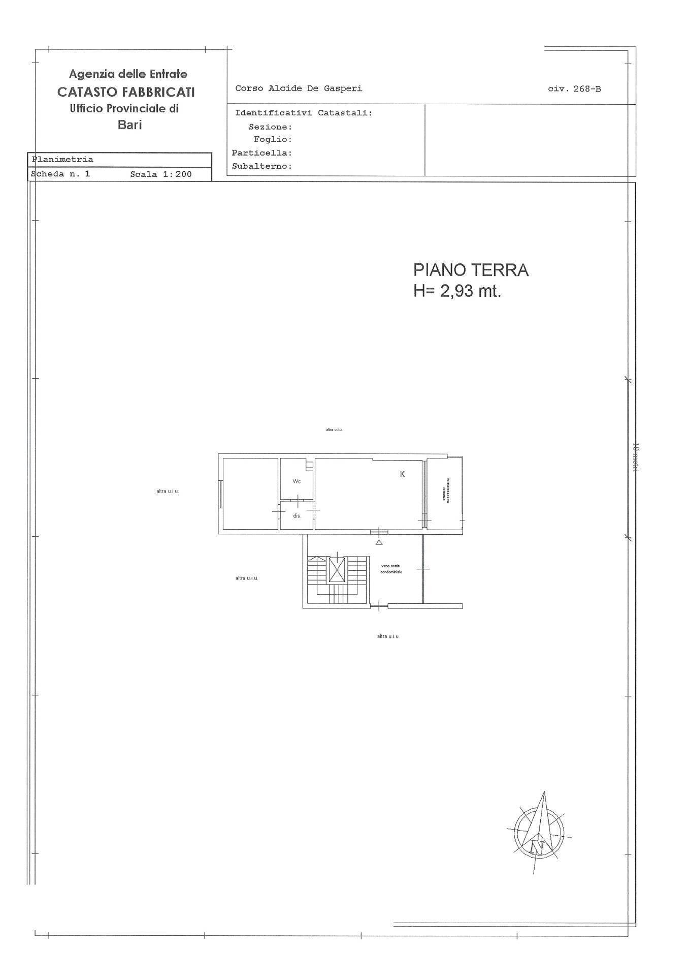 Foto 26 - Bilocale Corso Alcide De Gasperi
 
268 B, Bari - planimetria 1