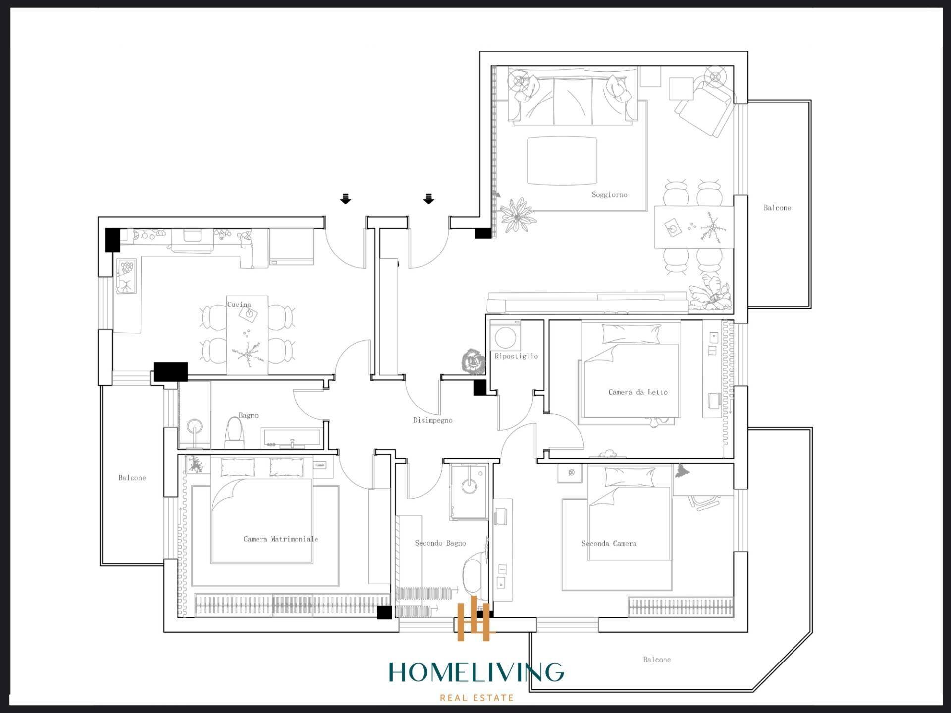 Foto 37 - Four-room apartment Milano - floor plans 1