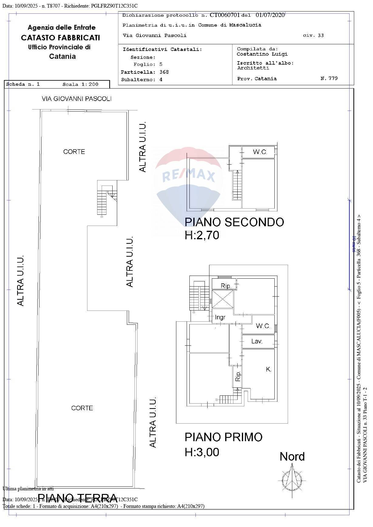Pianta 2D - Villa Giovanni Pascoli
 
33/A, Mascalucia - planimetria 1