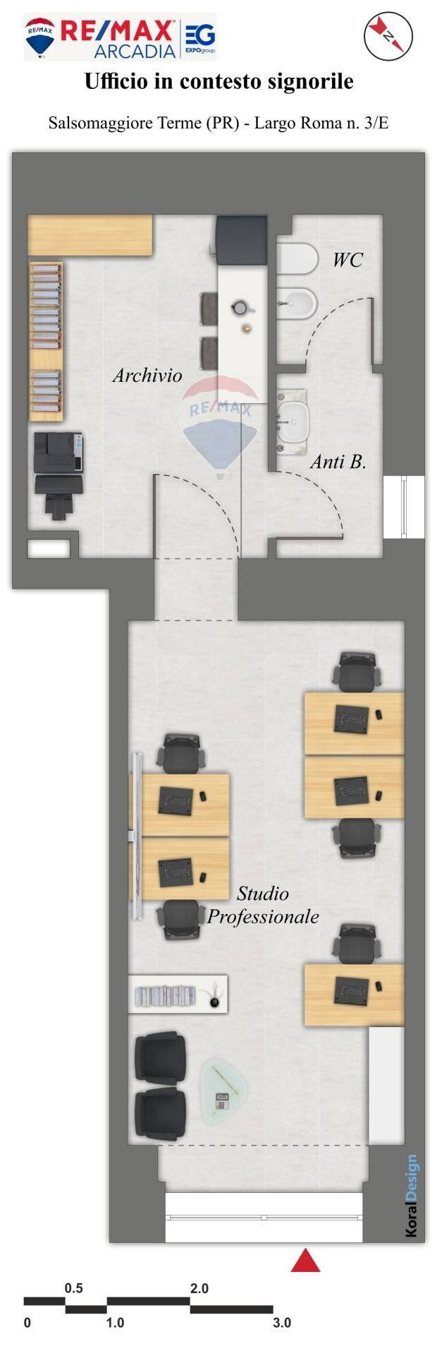 Pianta 2D - Ufficio Via Largo Roma
 
3, Salsomaggiore Terme - planimetria 1