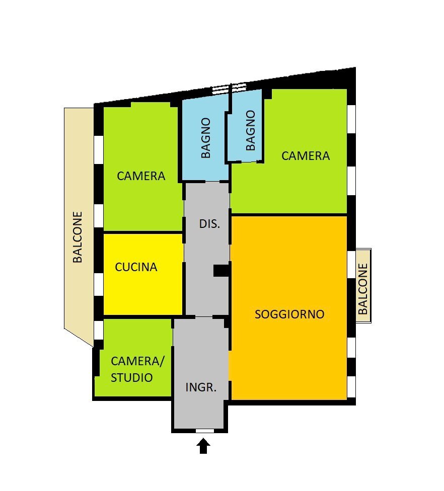 planimetria - Appartamento Stradone Farnese, Piacenza - planimetria 1