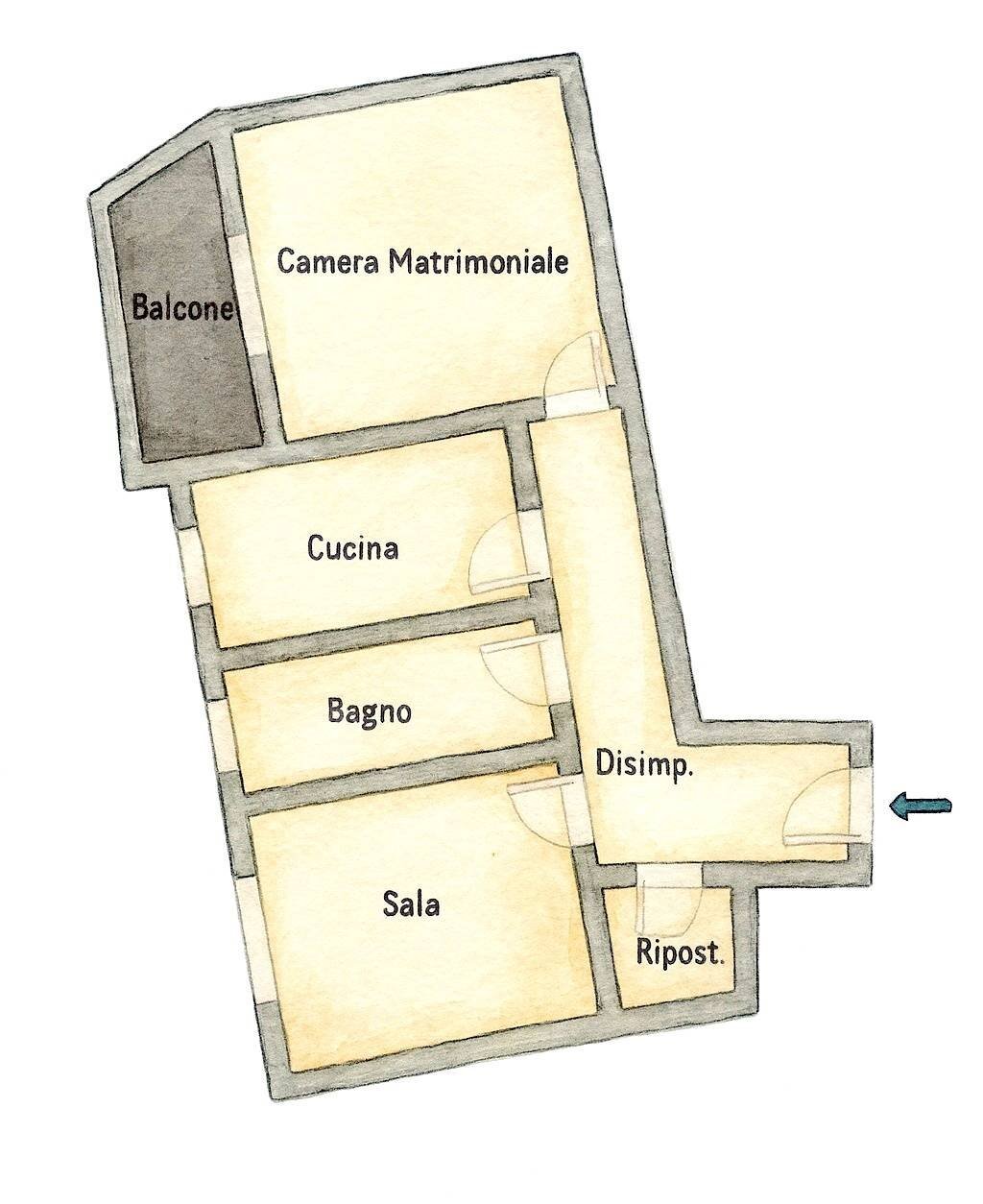 Foto 19 - Trilocale via colla
 
66, Cairo Montenotte - planimetria 1