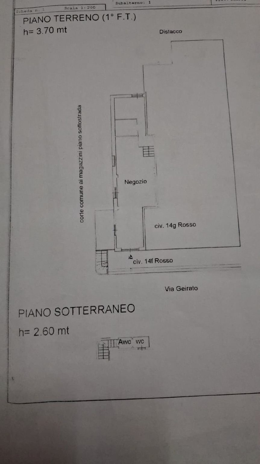 Shop via Geirato, 14r, Genova - floor plans 1