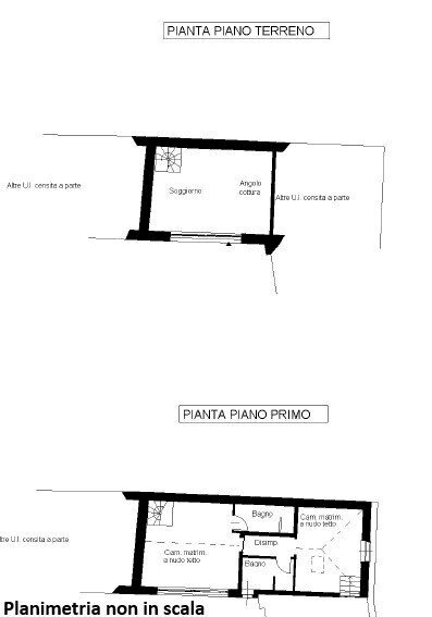 Rustic via San Michele, Roatto - floor plans 1