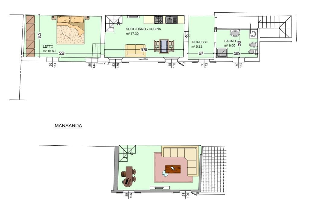 Three-room apartment Via andrea costa, Carpi - floor plans 1