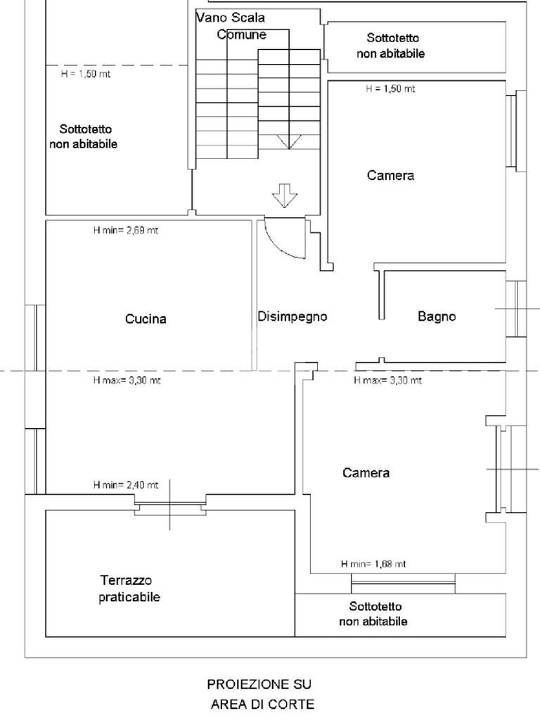 Three-room apartment Via Fontana, Traves - floor plans 1