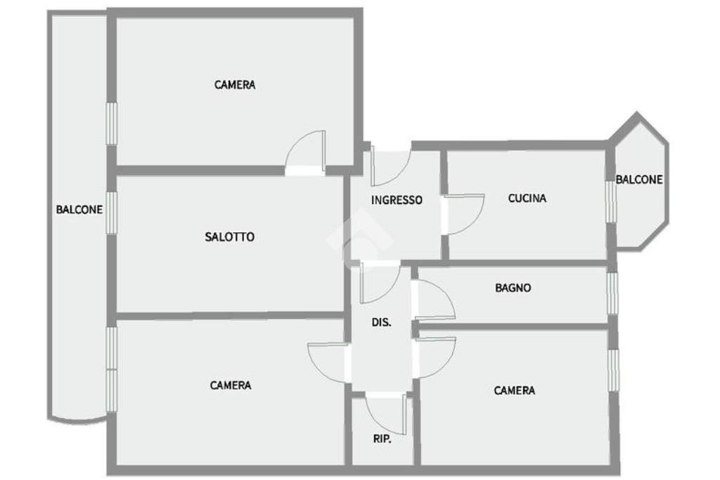 Four-room apartment Via Giacomo Matteotti, Bollate - floor plans 1