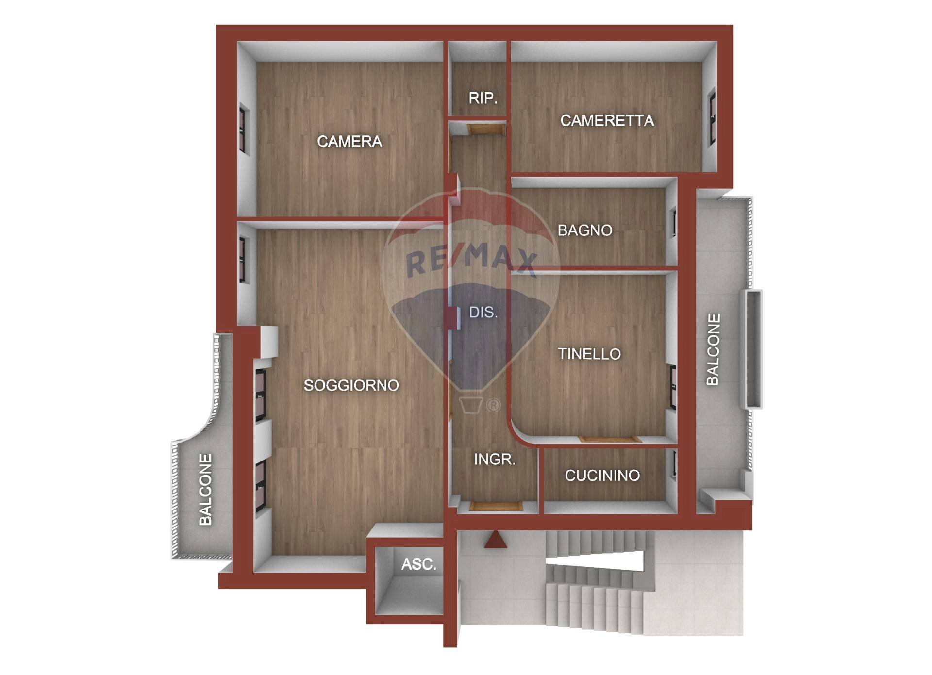 Pianta 3D - Four-room apartment Viale Michelangelo
 
150, Lucera - floor plans 1