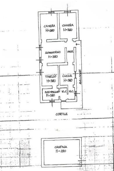 Four-room apartment via Emilia, Tortona - floor plans 1