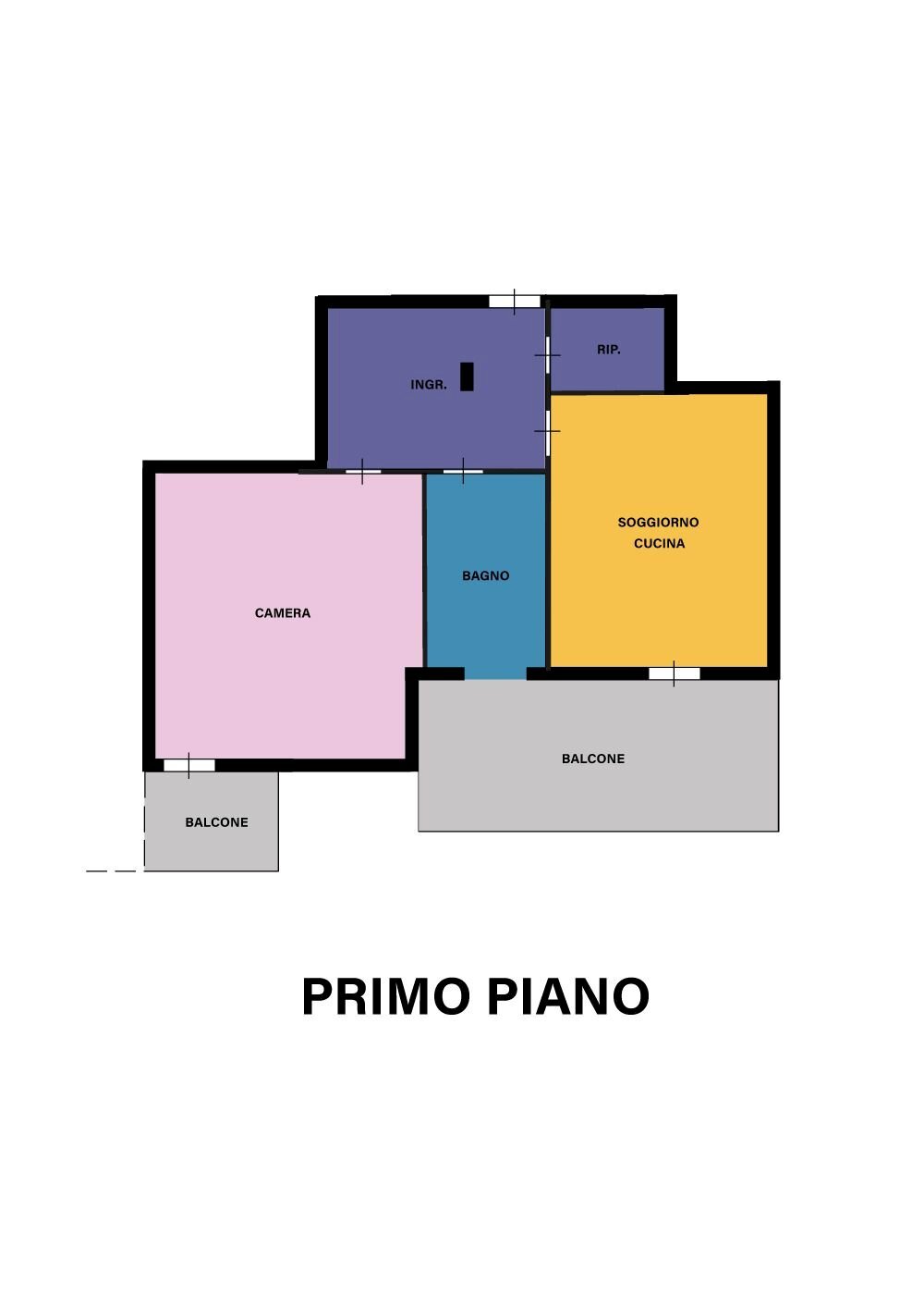 Bilocale via Antonio Santarelli, Forlì - planimetria 1