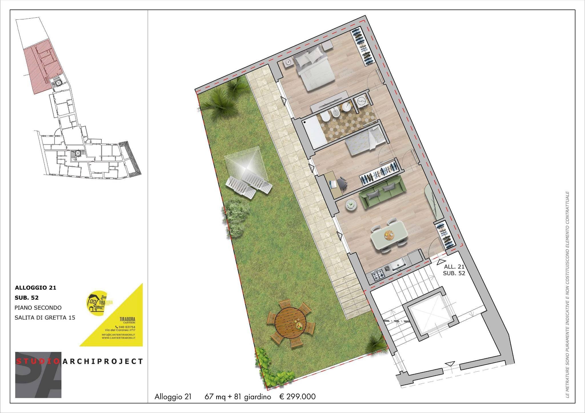 Trilocale salita di Gretta, 15, Trieste - planimetria 1