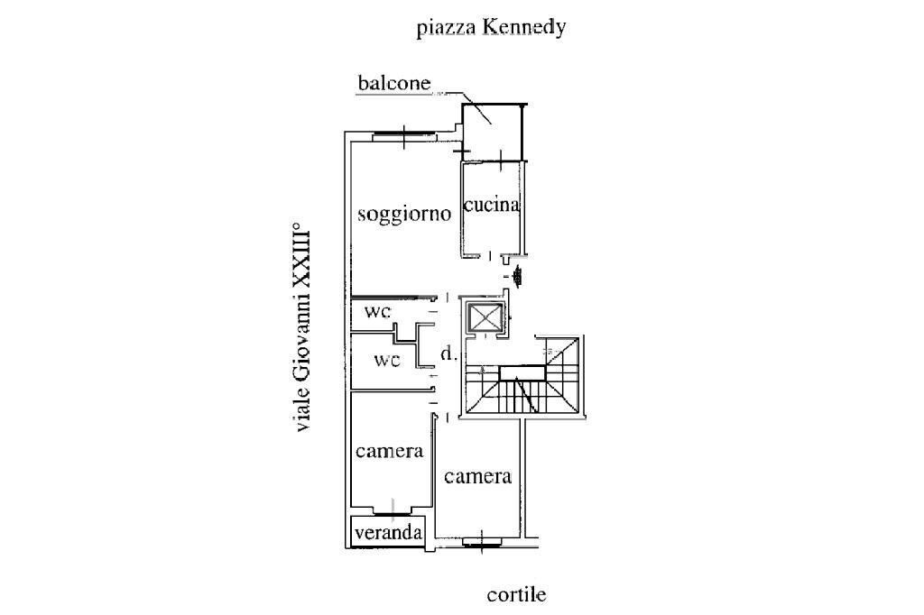 Four-room apartment Piazza Kennedy, Beinasco - floor plans 1