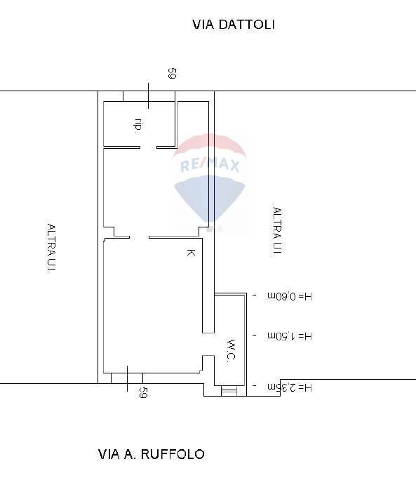 Pianta 2D - Three-room apartment Via Antonio Ruffolo
 
59, Foggia - floor plans 1