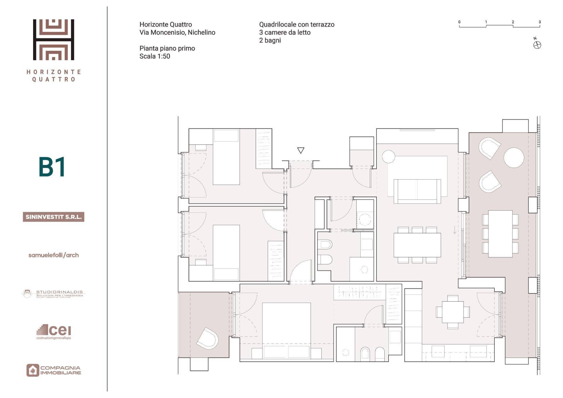 Foto 11 - Appartamento Via Moncenisio, Nichelino - planimetria 1
