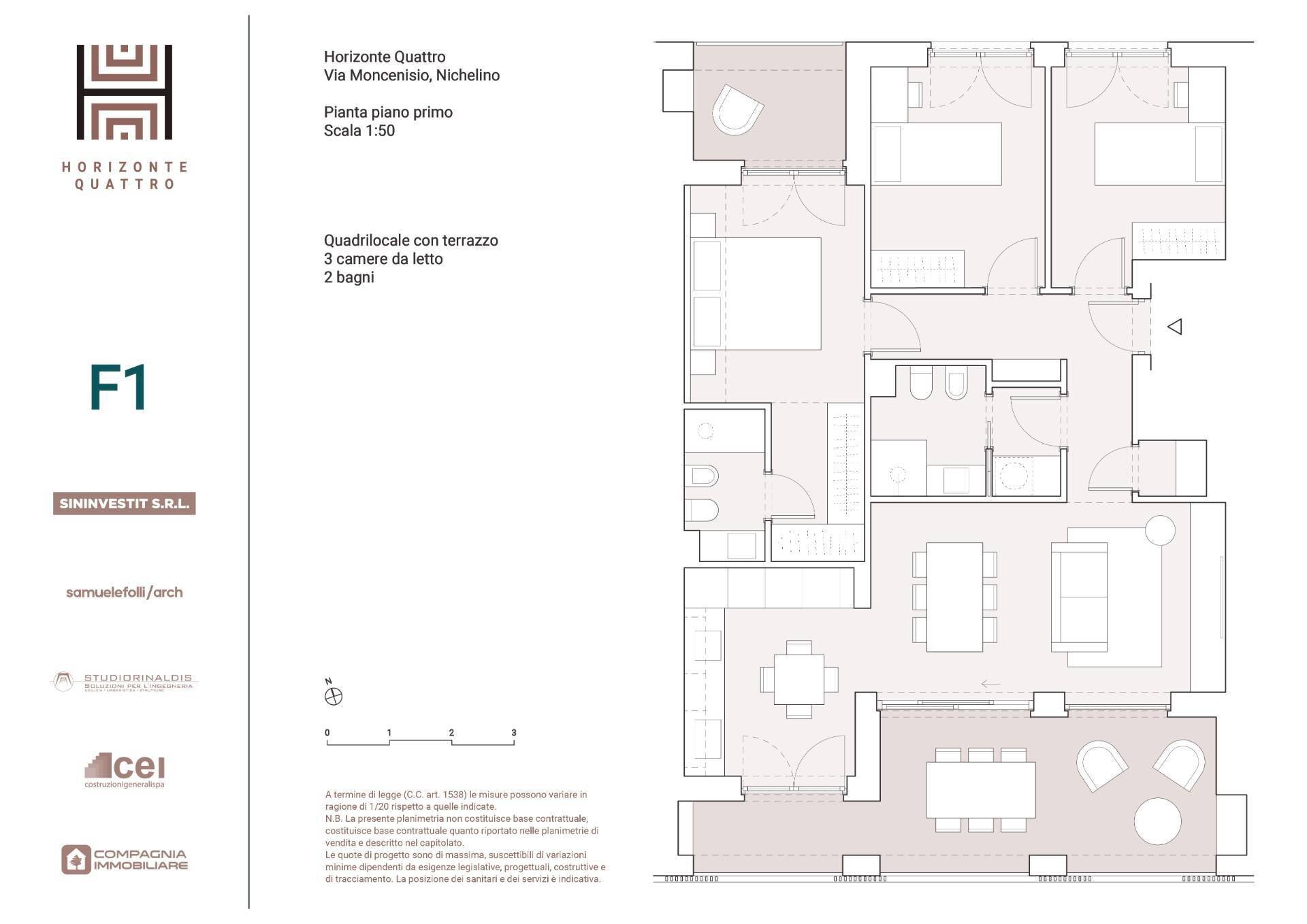 Foto 11 - Appartamento Via Moncenisio, Nichelino - planimetria 1