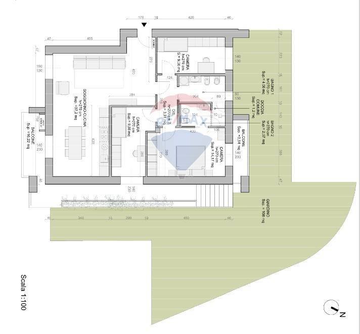 Pianta 2D - Quadrilocale Via Fochi, Langhirano - planimetria 1