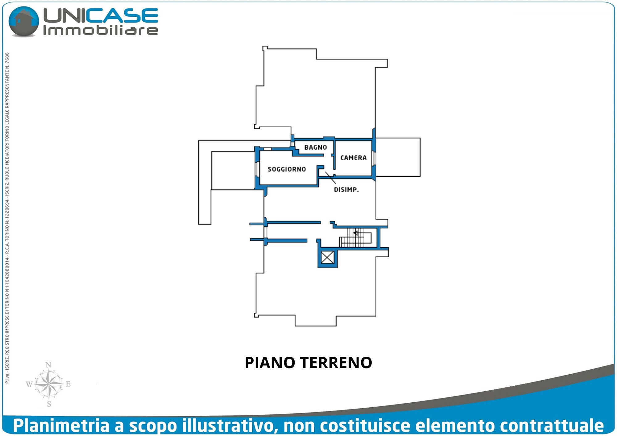 Piano Terra - Two-room apartment via Bonatto, 26, San Secondo di Pinerolo - floor plans 1