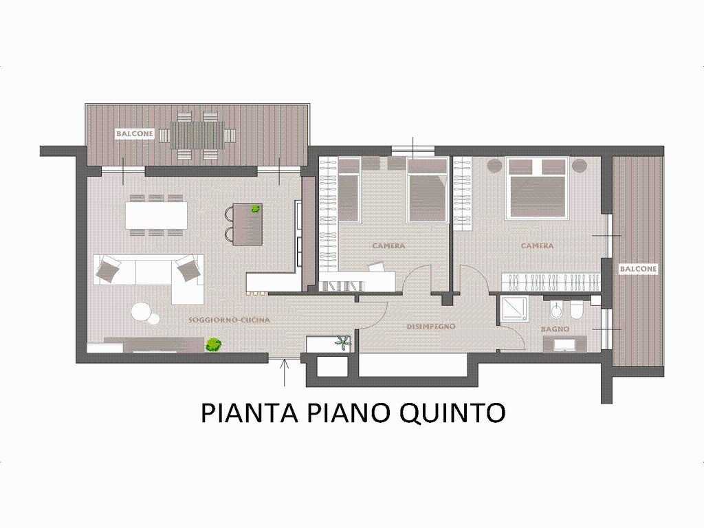 Trilocale piazza Papa Giovanni XXIII, Torre Boldone - planimetria 1
