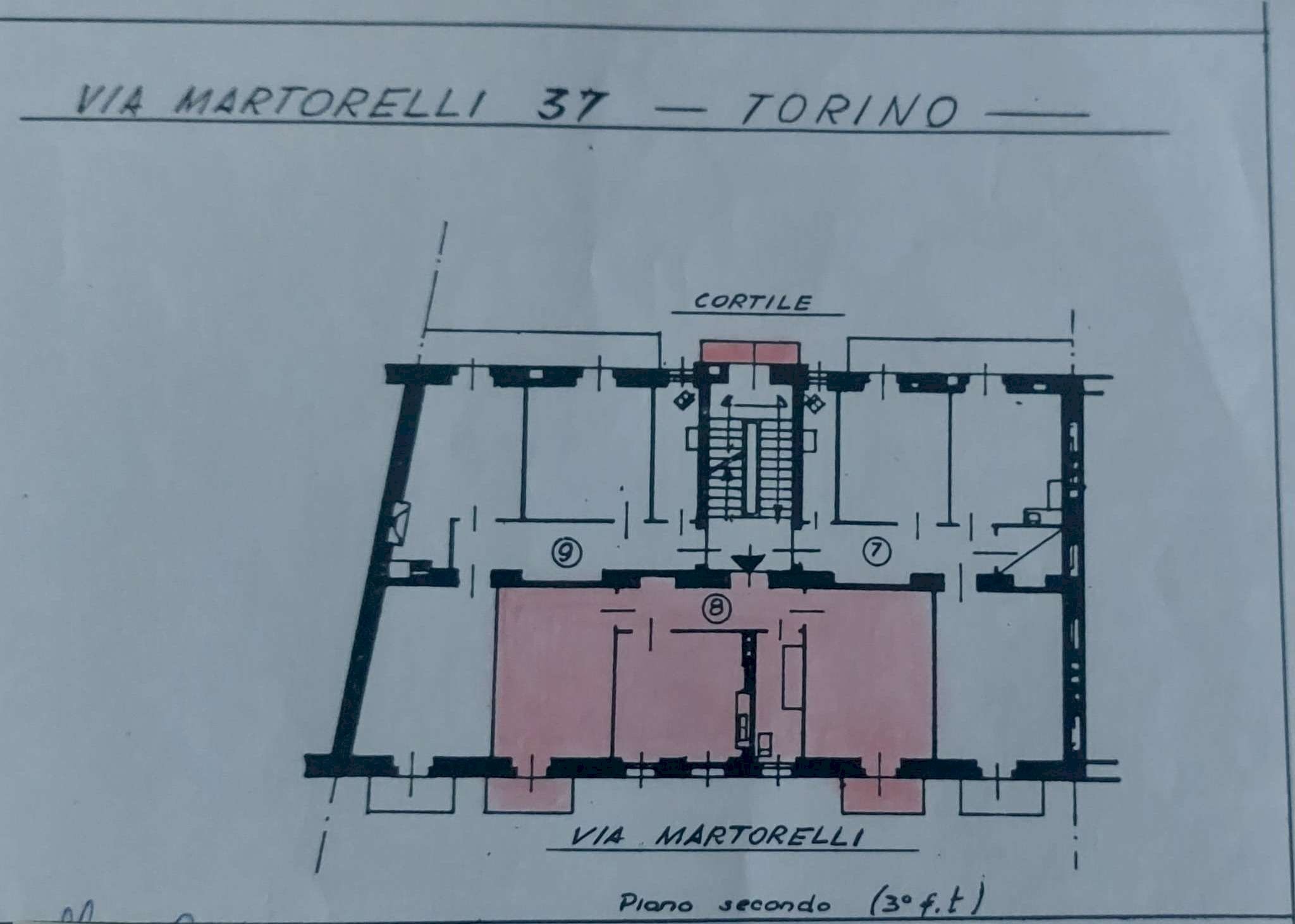 planimetria - Trilocale via Martorelli, 37, Torino - planimetria 1