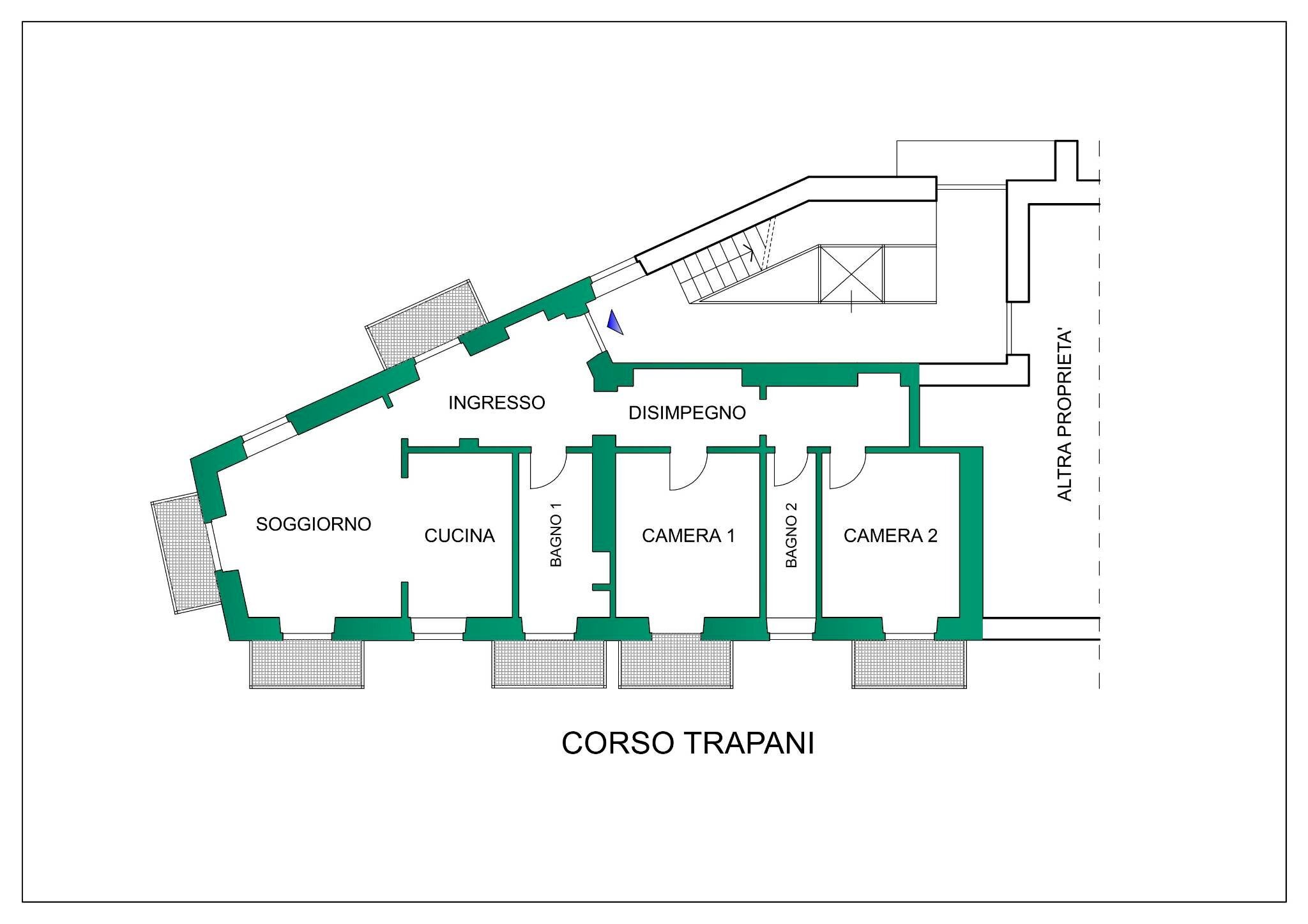 Three-room apartment Torino - floor plans 1