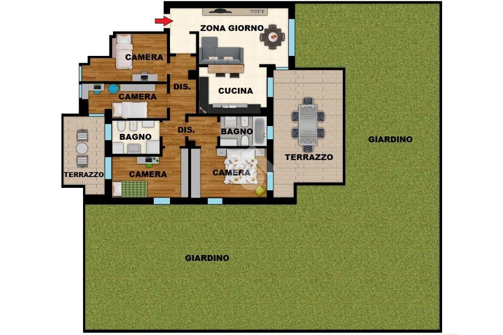 Appartamento Via Umbria, Peschiera Borromeo - planimetria 1